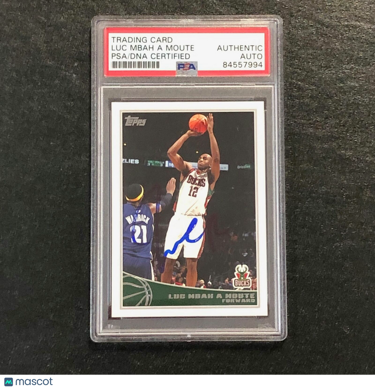 2009-10 Topps #159 Luc Mbah a Moute Signed Card AUTO PSA Slabbed Bucks