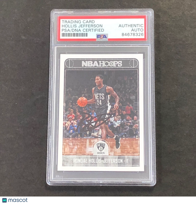 2017-18 NBA Hoops #137 Rondae Hollis-Jefferson Signed Card AUTO PSA Slabbed Nets