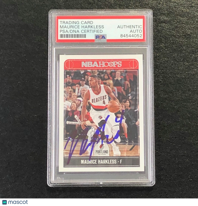 2017-18 NBA Hoops #233 Moe Harkless Signed Card AUTO PSA Slabbed Trail Blazers