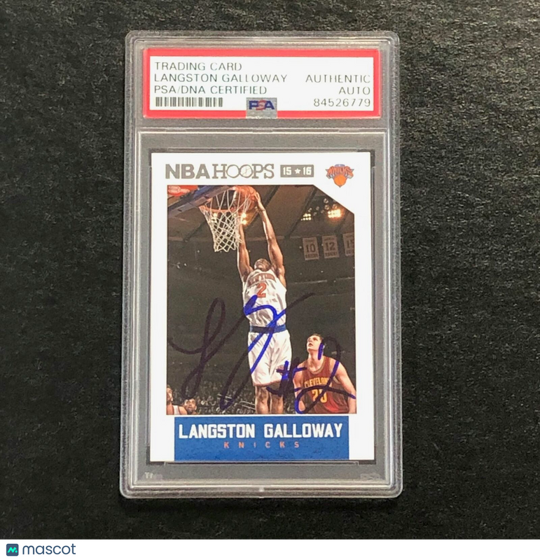 2015-16 NBA Hoops #4 Langston Galloway Signed Card AUTO PSA Slabbed Knicks