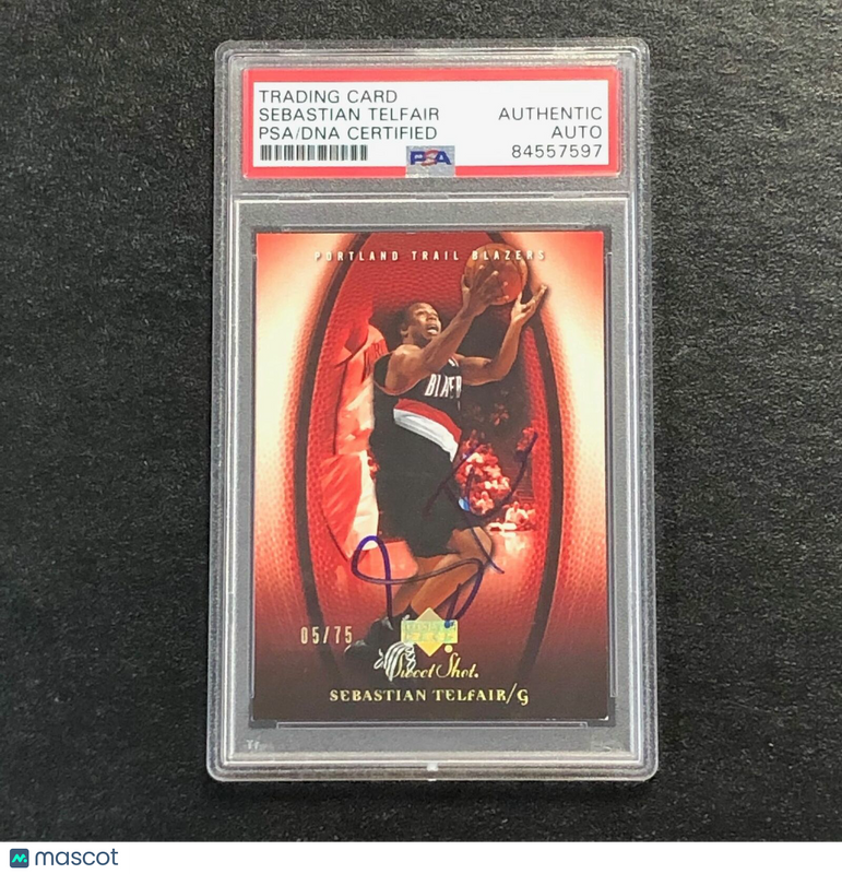2005-06 Upper Deck Sweet Shot #82 Sebastian Telfair Signed Card AUTO PSA/DNA Sla