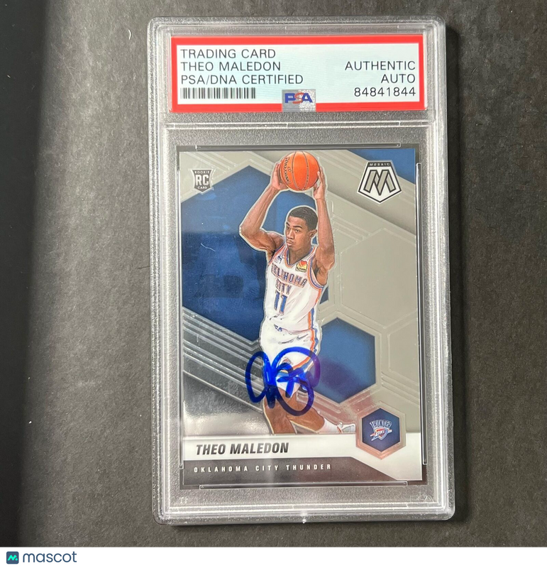 2020-21 Panini Mosaic #218 Theo Maledon Signed Card AUTO PSA/DNA Slabbed