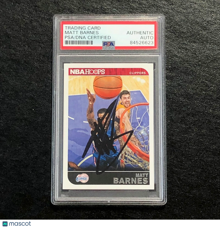 2014-15 NBA Hoops #136 Matt Barnes Signed Card AUTO PSA Slabbed Clippers