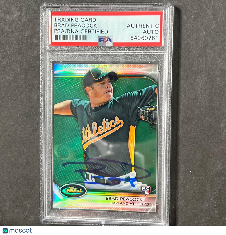 2012 Topps #51 76/199 Brad Peacock Signed Card PSA Slabbed AUTO Athletics RC