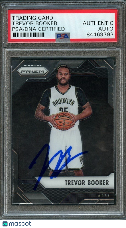 2016-17 Panini Prizm #167 Trevor Booker Signed AUTO PSA Slabbed Nets