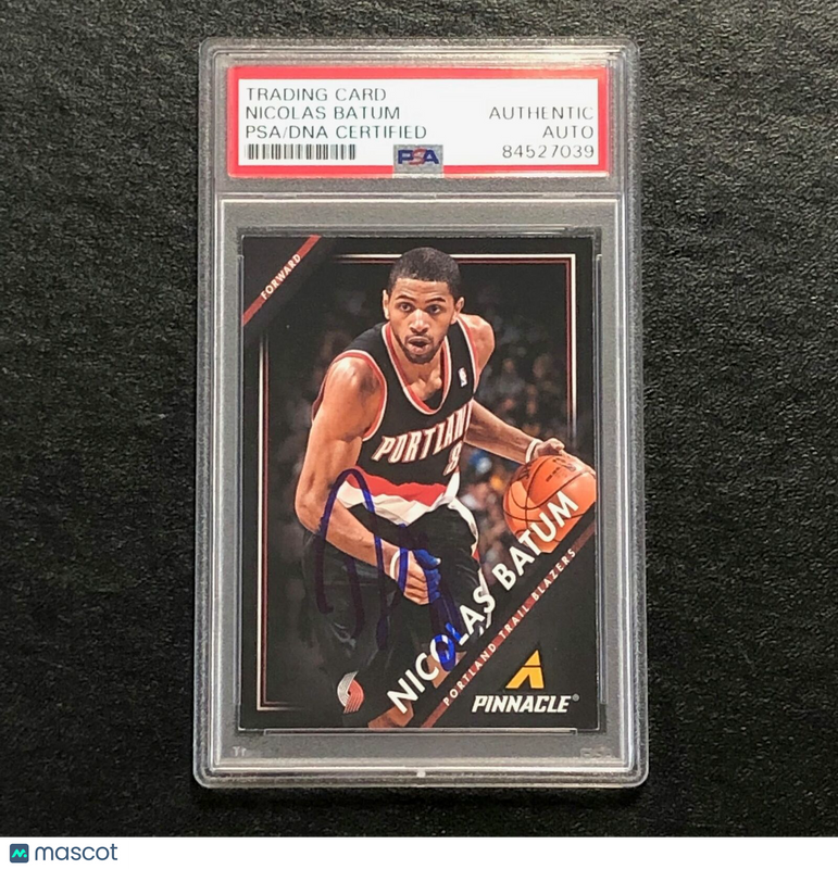 2013-14 Pinnacle Basketball #235 Nicolas Batum Signed Card AUTO PSA Slabbed Blaz