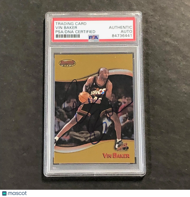 1999-00 Bowman Best #52 Vin Baker Signed Card PSA/DNA Slabbed Bucks