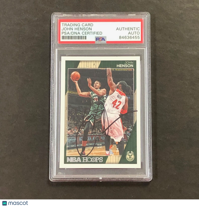 2016-17 NBA Hoops #164 John Henson Signed Card AUTO PSA Slabbed Bucks