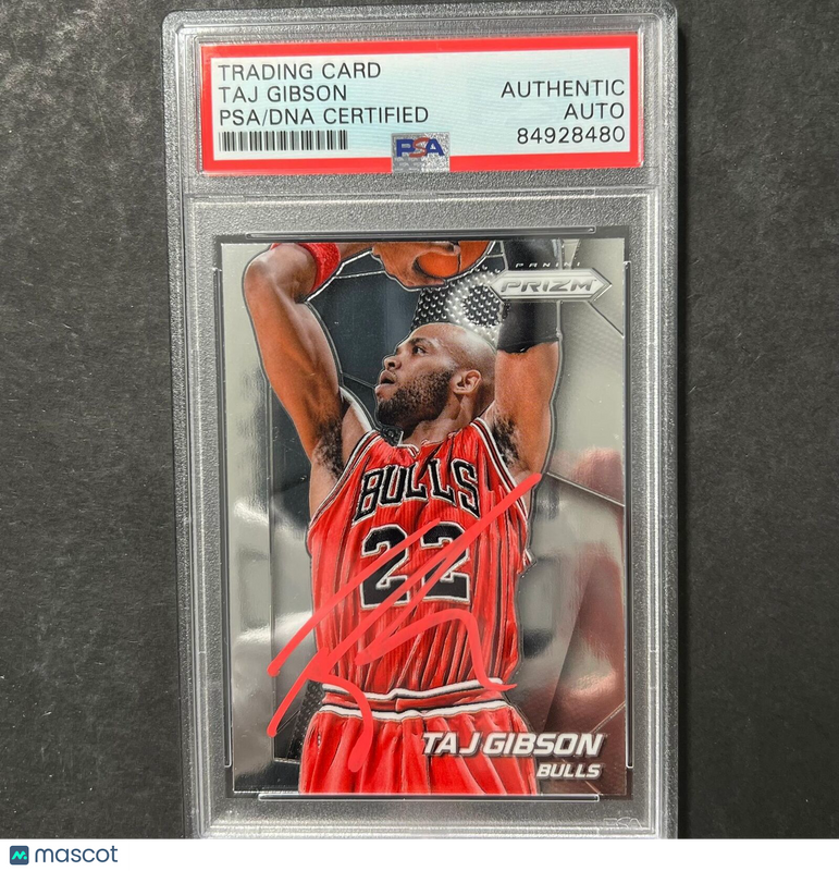 2014-15 NBA Prizm #132 Taj Gibson Signed Card AUTO PSA Slabbed Bulls