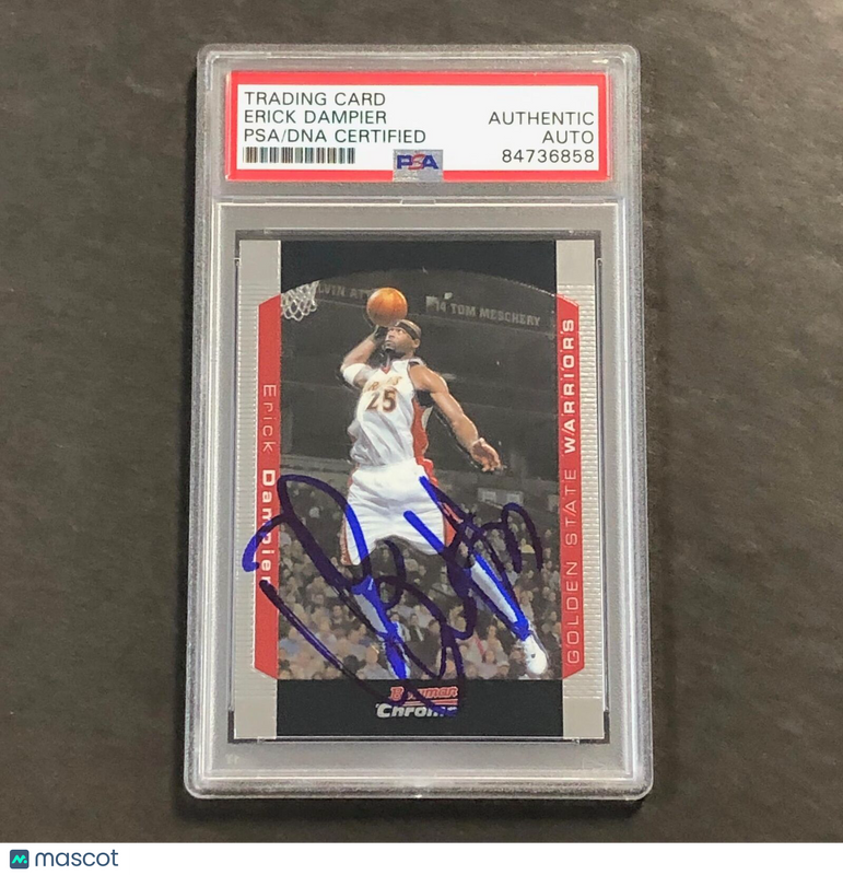 2004-05 Bowman Chrome #63 ERICK DAMPIER Signed Card PSA Slabbed Warriors
