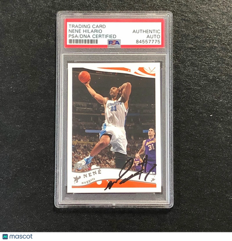 2005-06 Topps #28 Nene Hilario Signed AUTO PSA Slabbed Nuggets
