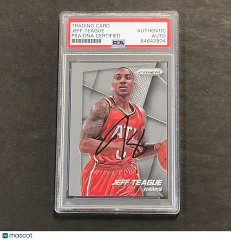 2014-15 Panini Prizm #75 Jeff Teague Signed Card AUTO PSA Slabbed Hawks