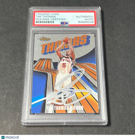 2003-04 Topps Finest #90 Tim Thomas Signed Card Auto PSA Slabbed Knicks