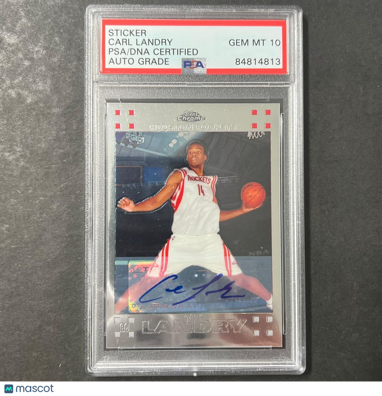 2007-08 Topps Chrome #150 Carl Landry Signed Card AUTO 10 PSA/DNA Slabbed Rocket
