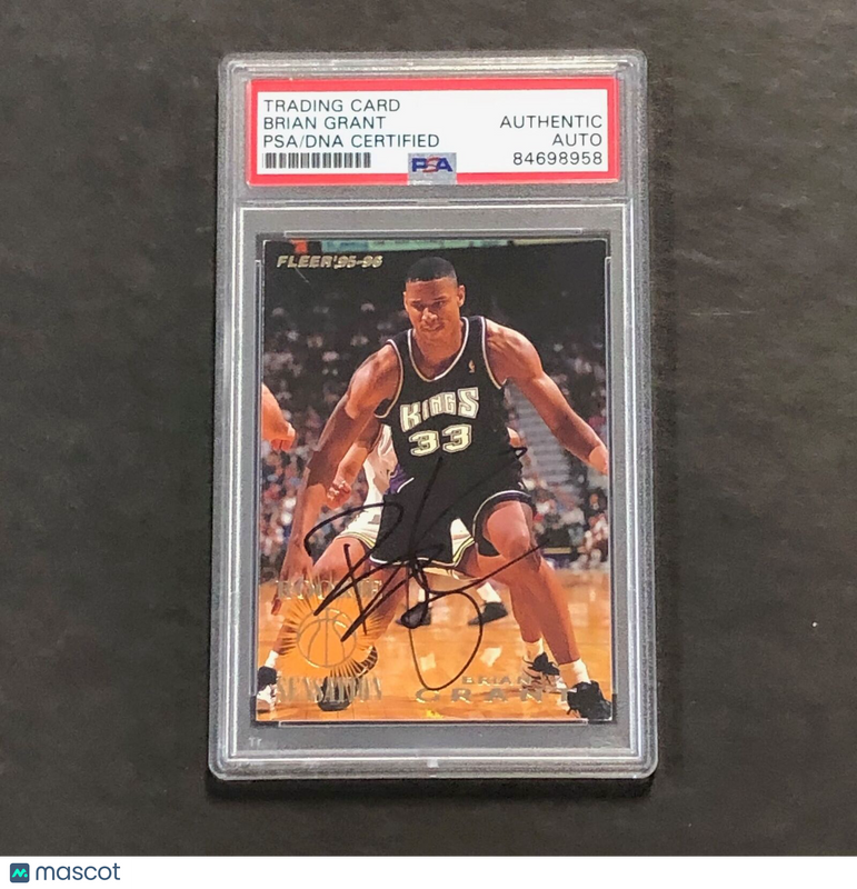 1995-96 Fleer #1 of 15 Brian Grant Signed Card AUTO PSA Slabbed Spurs