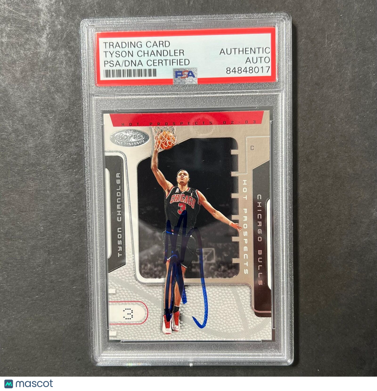 2002 Fleer #77 Tyson Chandler Signed Card AUTO PSA Slabbed Bulls