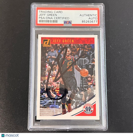 2018-19 Panini Donruss #133 Jeff Green Signed Card AUTO PSA/DNA Slabbed Cavalier