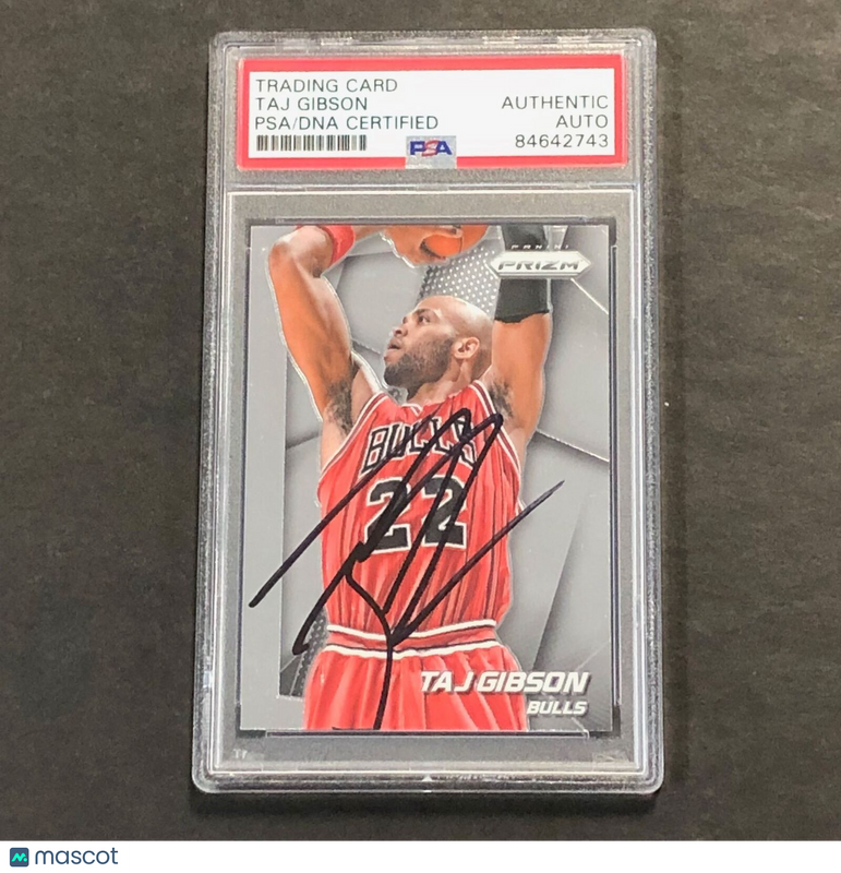 2014-15 NBA Prizm #132 Taj Gibson Signed Card AUTO PSA Slabbed Bulls