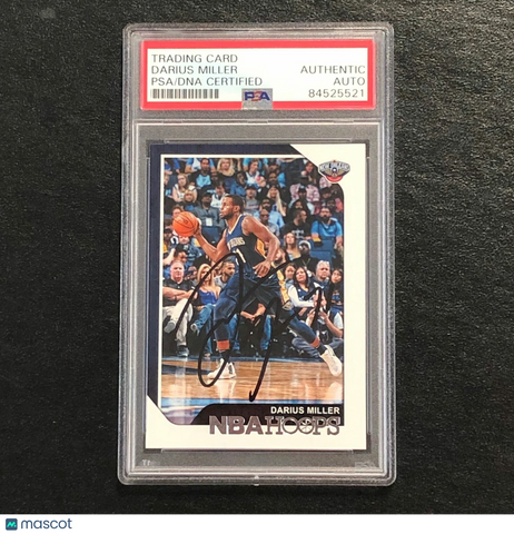 2018-19 NBA Hoops #221 Darius Miller Signed Card AUTO PSA Slabbed Pelicans