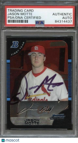 2005 Bowman #309 Jason Motte Signed Card PSA Slabbed Auto