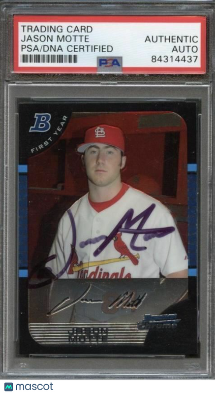 2005 Bowman #309 Jason Motte Signed Card PSA Slabbed Auto
