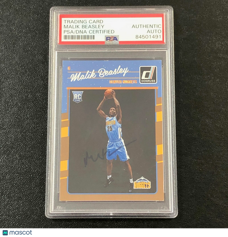 2016-17 Donruss #166 Malik Beasley Signed Card AUTO PSA/DNA Slabbed RC Nuggets