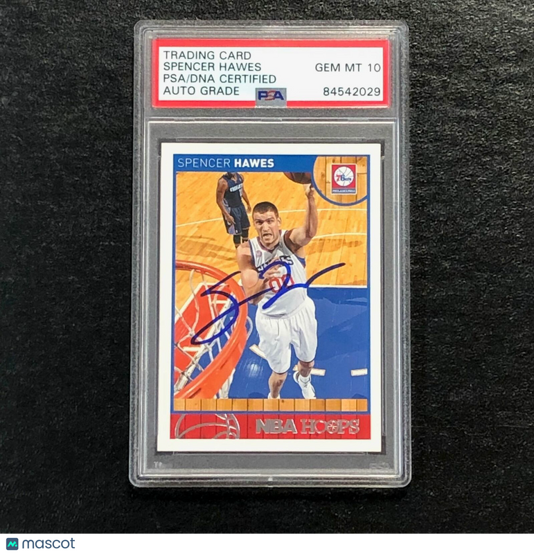 2013-14 NBA Hoops #6 Spencer Hawes Signed Card Auto PSA Slabbed 76ers