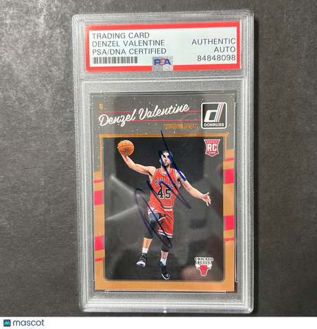 2016-17 Donruss #163 Denzel Valentine Signed Card AUTO PSA Slabbed RC