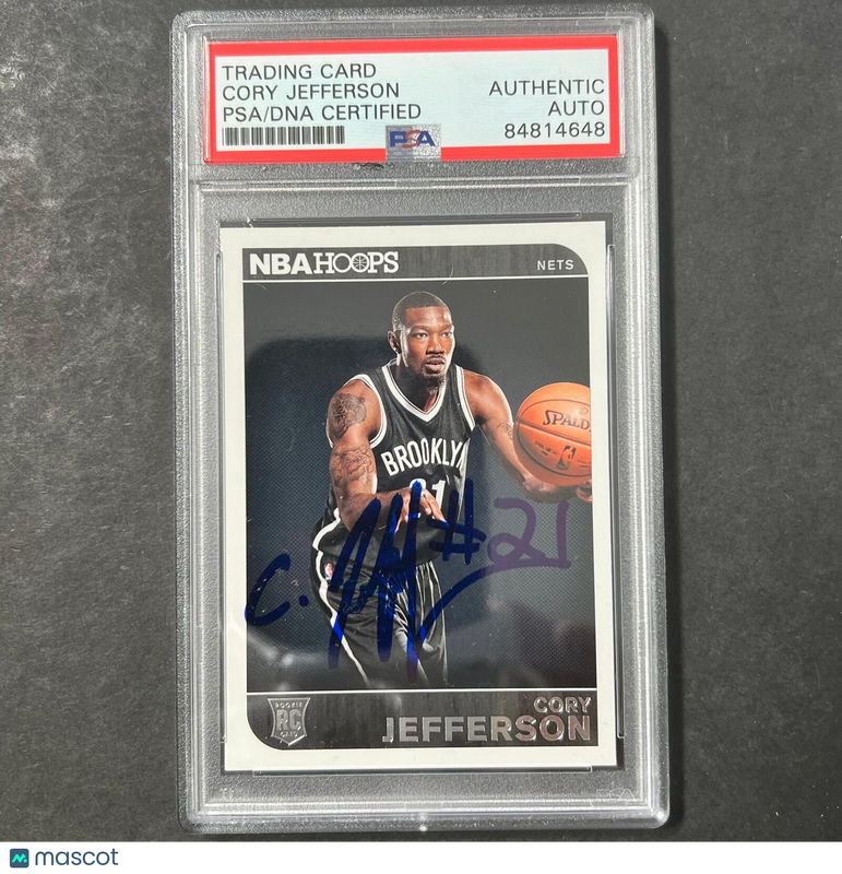 2014-15 Panini NBA Hoops #291 Cory Jefferson Signed Card AUTO PSA Slabbed Nets