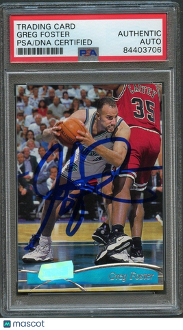 1997-98 Topps Stadium Club #156 Greg Foster Signed Card AUTO PSA Slabbed Jazz
