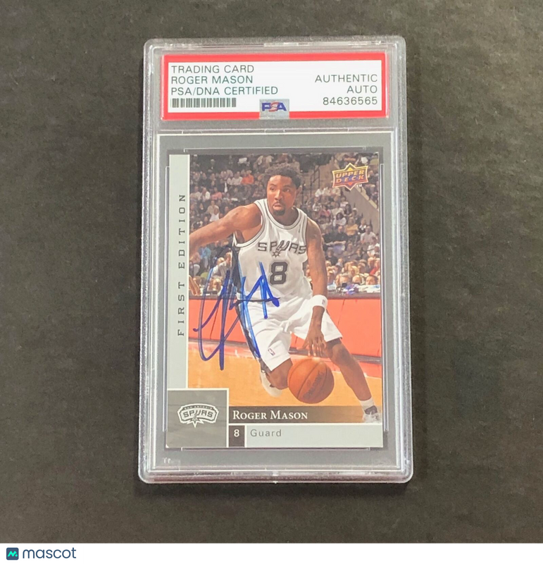 2009-10 Upper Deck Basketball #156 Roger Mason Signed Card Auto PSA Slabbed Spur