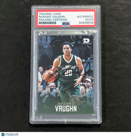 Daktronics Rashad Vaughn Signed Card AUTO PSA Slabbed Bucks