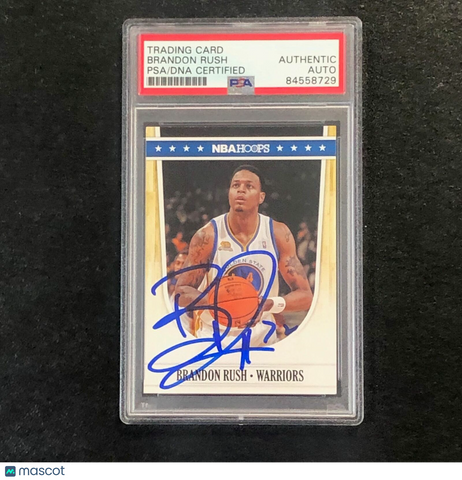 2011-12 NBA Hoops #84 Brandon Rush Signed Card Auto PSA Slabbed Warriors