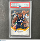 2013-14 Panini Prestige #20 Derrick Favors Signed Card AUTO PSA Slabbed Jazz