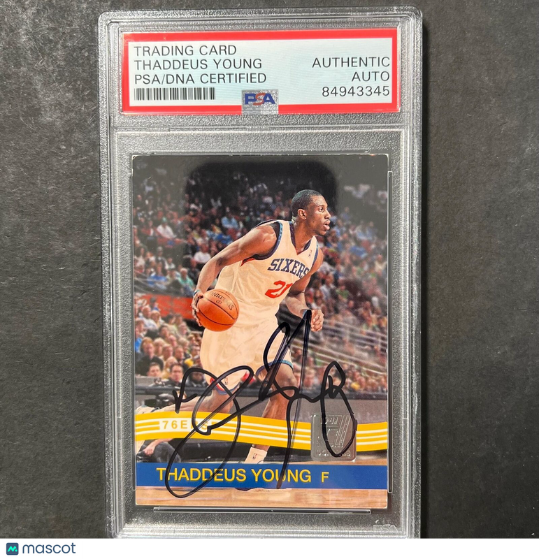 2010-11 Panini Donruss #27 Thaddeus Young Signed Card AUTO PSA Slabbed 76ers