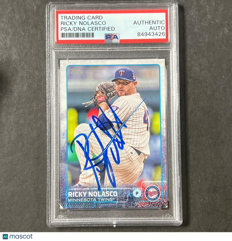 2015 Topps #185 Ricky Nolasco Signed Card PSA Slabbed Auto Twins