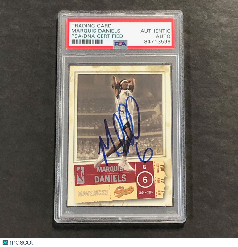 2004-05 Fleer Authenticity #50 Marquis Daniels Signed Card PSA Slabbed Mavericks