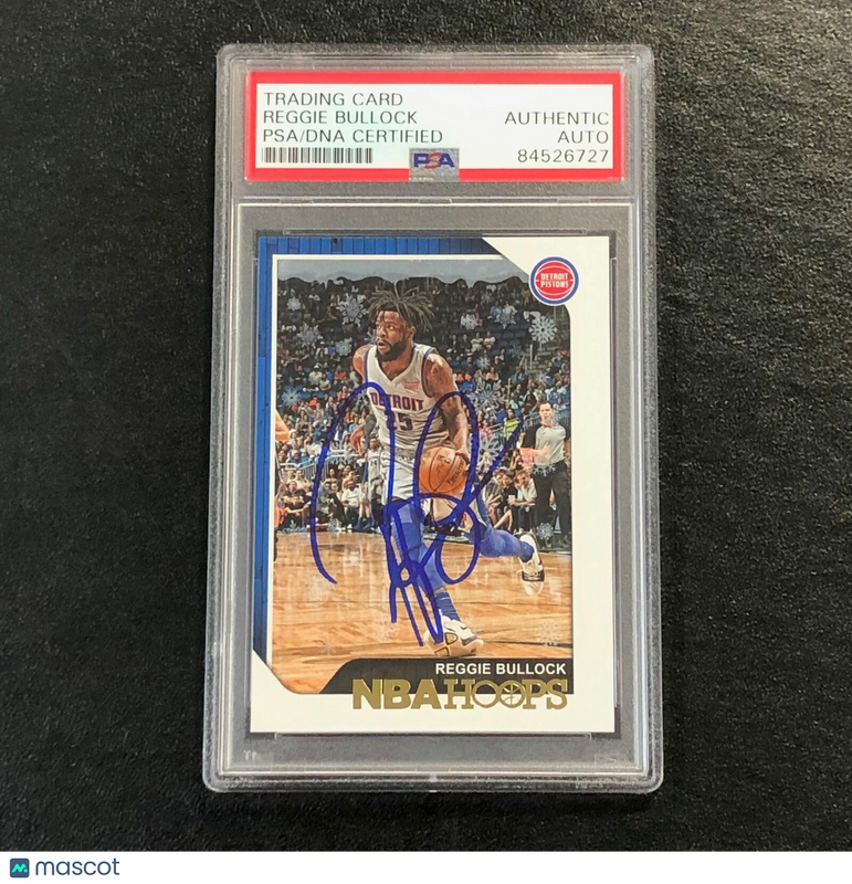 2018-19 NBA Hoops #134 Reggie Bullock Signed Card AUTO PSA Slabbed Pistons
