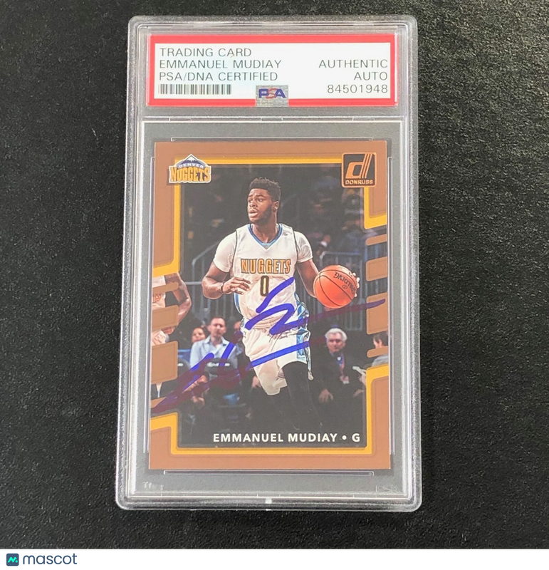2017-18 Donruss Basketball #40 Emmanuel Mudiay Signed Card AUTO PSA Slabbed Nugg