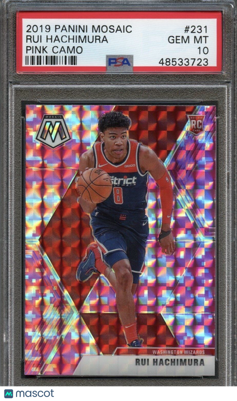 2019 Panini Mosaic #231 Rui Hachimura Pink Camo PSA 10 Gem Mint RC