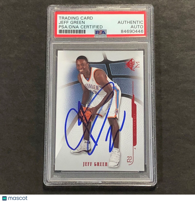 2008-09 Upper Deck Basketball #5 Jeff Green Signed Card AUTO PSA/DNA Slabbed Thu