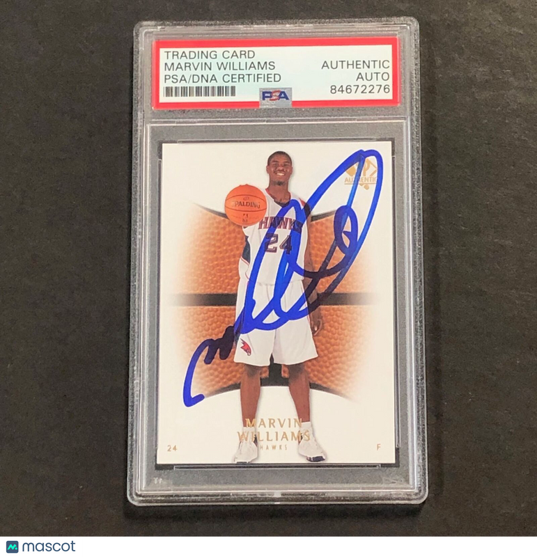 2007-08 Upper Deck SP Authentic #10 Marvin Williams Signed AUTO PSA Slabbed Hawk