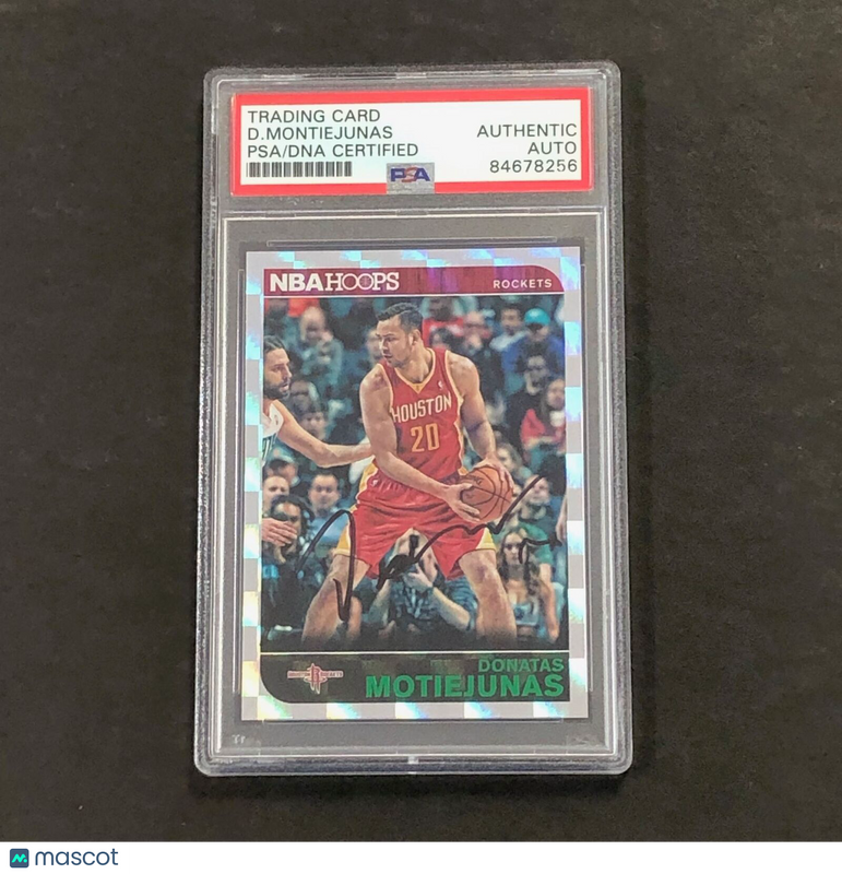 2014-15 Panini Hoops #124 Donatas Motiejunas Signed Card AUTO PSA Slabbed Rocket