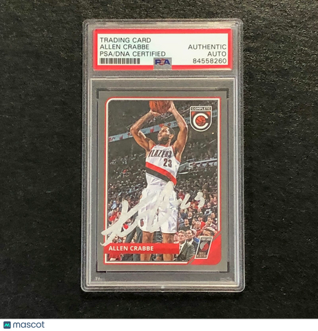2015-16 Panini Complete #44 Allen Crabbe  Signed Card Auto PSA Slabbed Trail Blazers