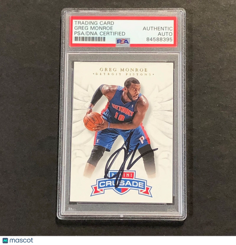 2012-13 Panini Crusade #75 Greg Monroe Signed Card AUTO PSA Slabbed Pistons