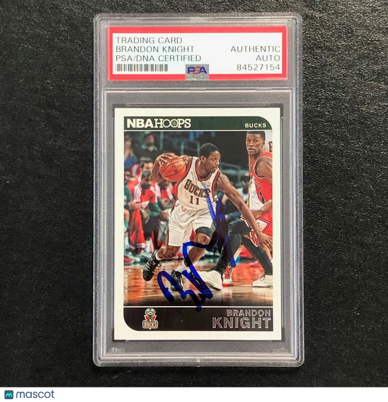 2014-15 NBA Hoops #110 Brandon Knight Signed Card AUTO PSA Slabbed Bucks
