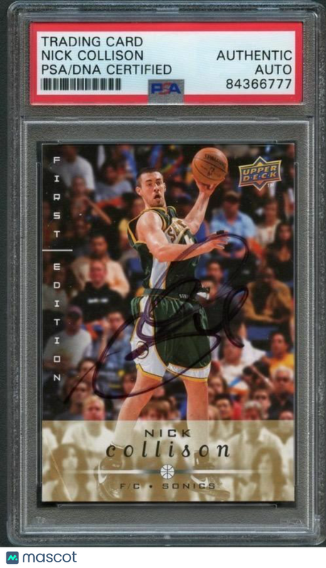 2008 Upper Deck #178 Nick Collison Signed Card AUTO PSA Slabbed Sonics