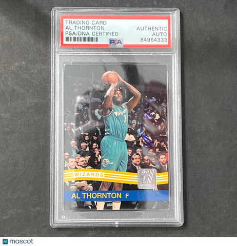 2010 Panini Donruss #181 Al Thornton Signed Card Auto PSA Slabbed Wizards