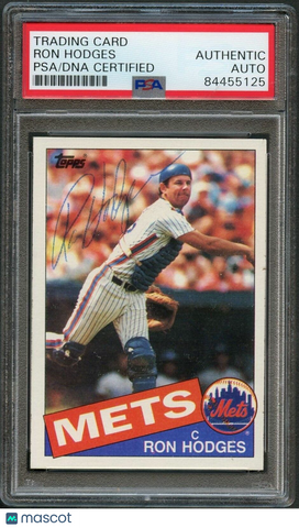 1985 Topps #363 Ron Hodges Signed Card PSA Slabbed Auto Mets