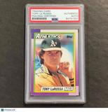 1990 Topps #639 Tony La Russa Signed Card Auto PSA Slabbed Oakland Athletics